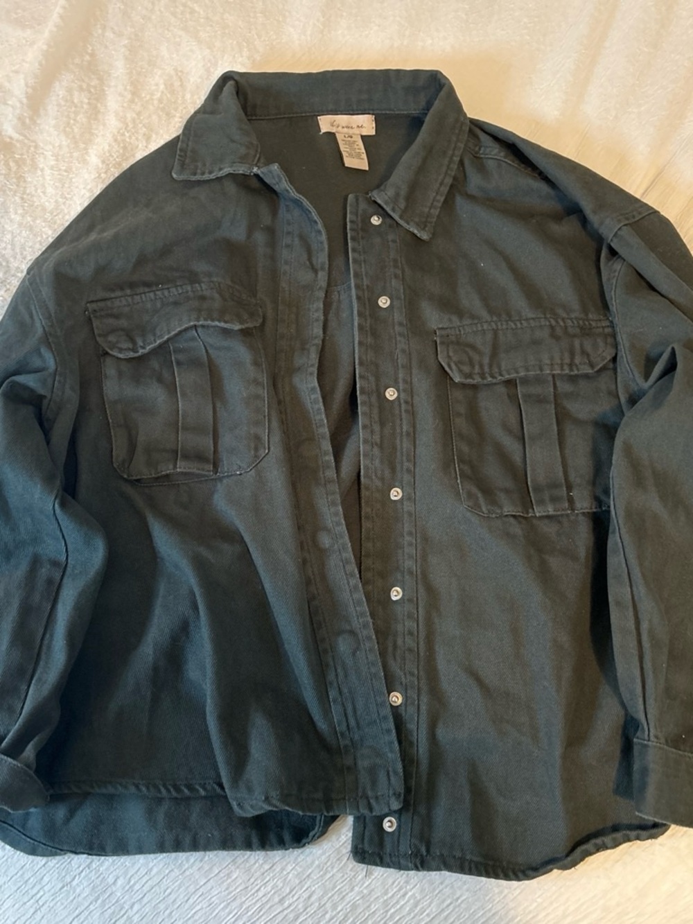 if it were me Dark Green Military Utility Jacket